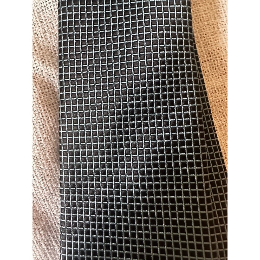 J Ferrar Men's Blue Check Polyester Blend Necktie